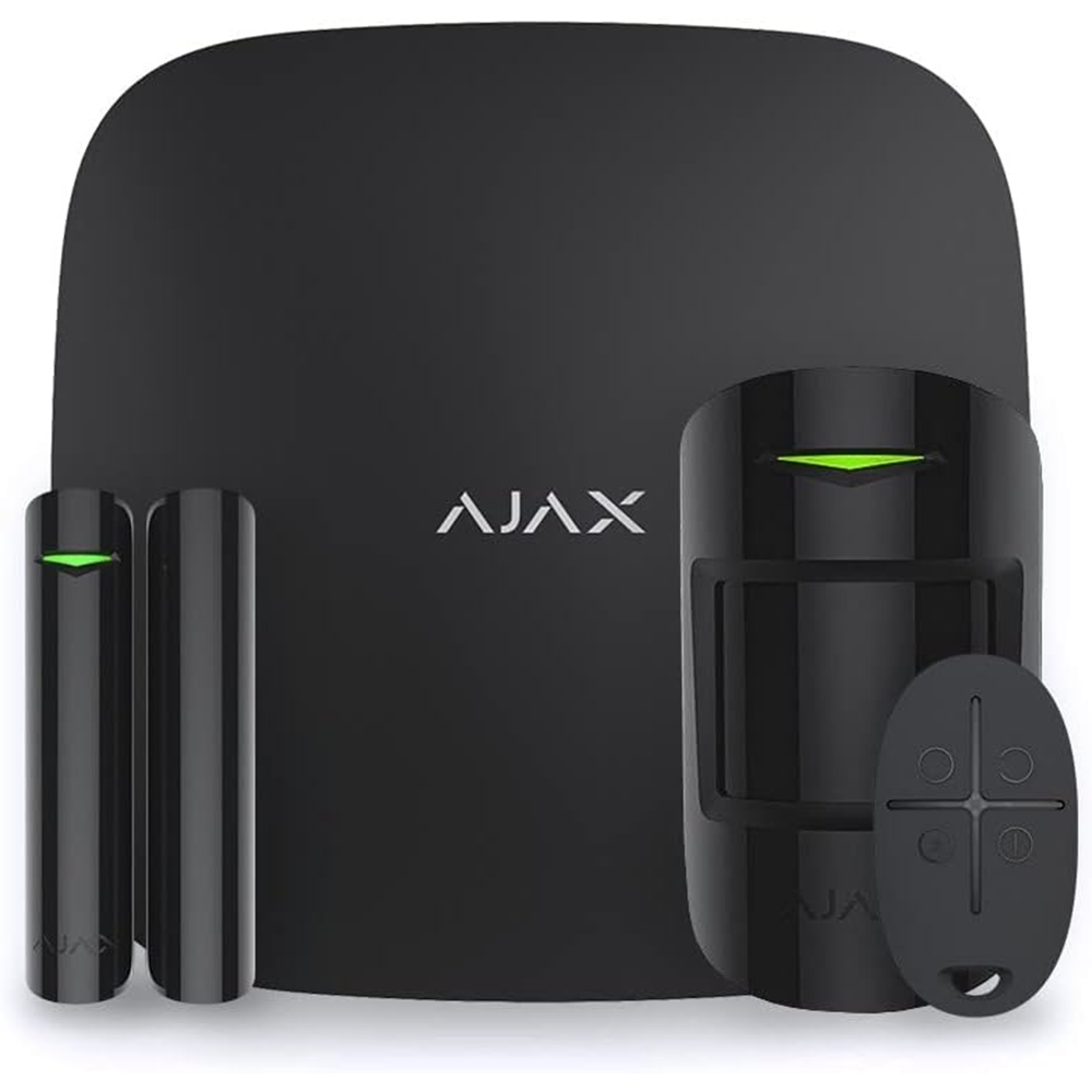 AJAX StarterKit 20287 Hub 2G + MotionProtect + DoorProtect + SpaceControl Kablosuz Alarm Seti Siyah