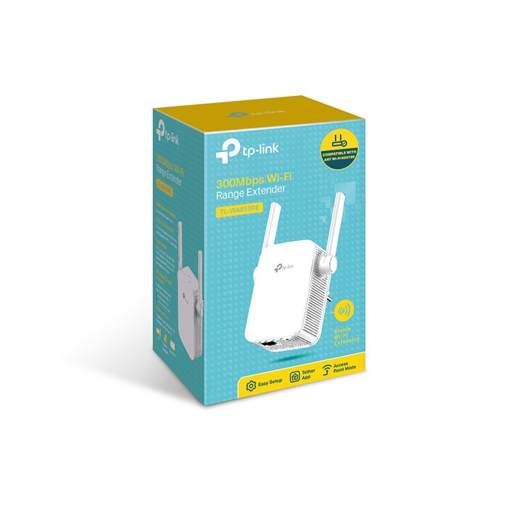 TP-LINK TL-WA855RE 300mbps N300 2.4GHZ Mesafe Genişletici EV Ofis Tipi Priz Tip