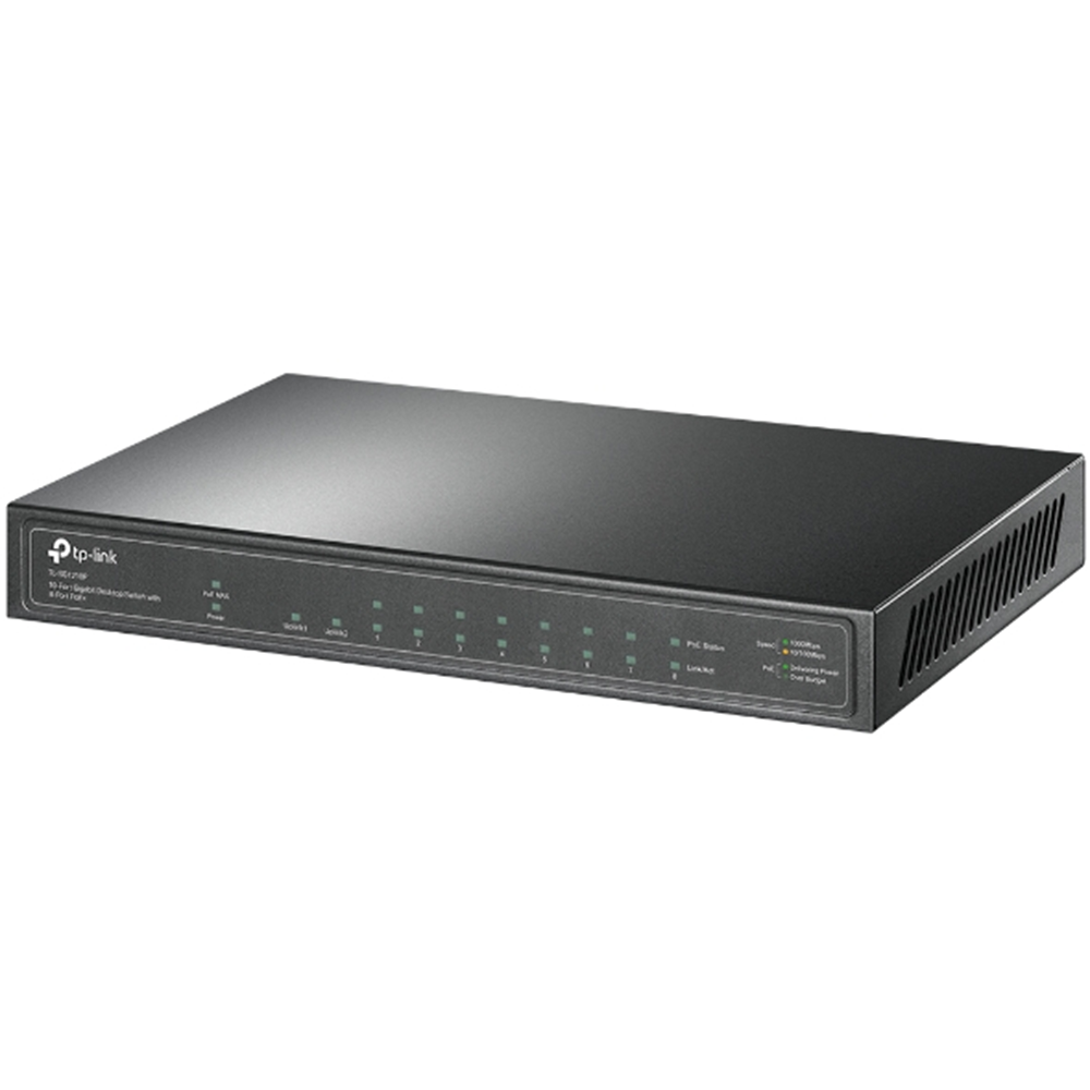 TP-LINK 8port PoE 63w 1-SFP Gigabit Yönetilemez Switch TL-SG1210P