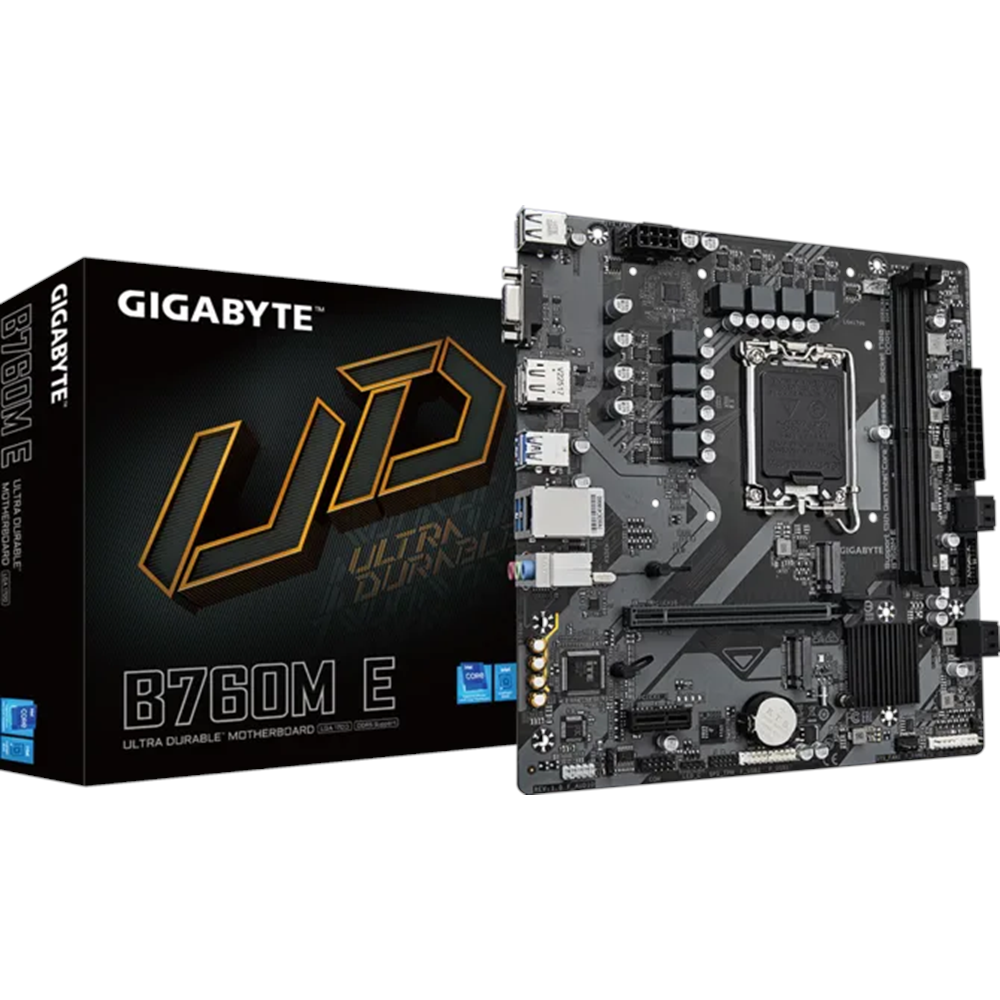 GIGABYTE B760M-E DDR5 HDMI VGA DP PCIe 4.0 16X 1700p mATX