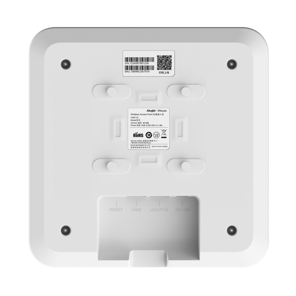 RUIJIE REYEE RG-RAP2260(E) AX3200 Dual Band Kurumsal Access Point PoE (Adaptör Yok) 