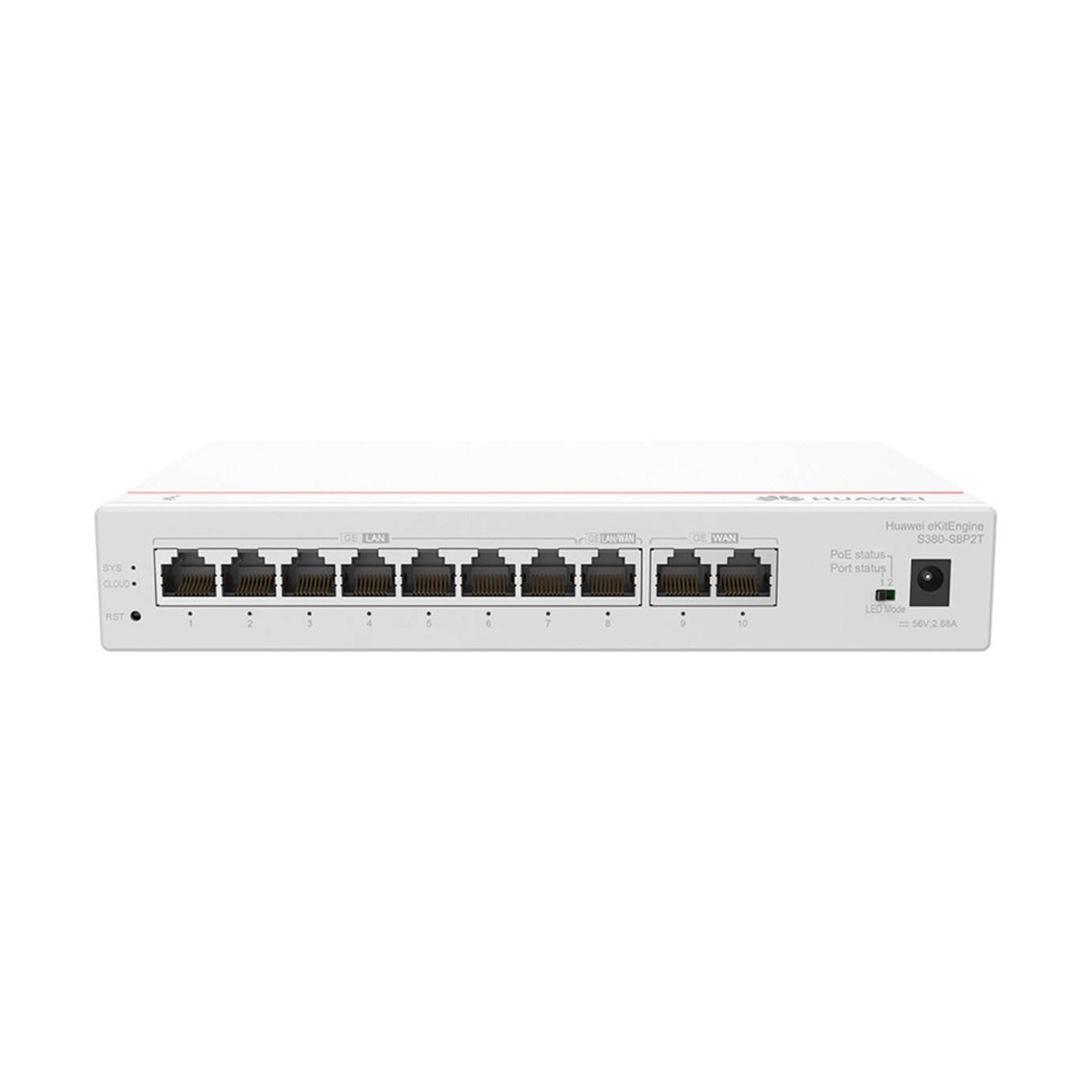 HUAWEI eKitEngine S380-S8P2T 2xGE WAN 8xGE PoE+ LAN 124W 300 Kullanıcı Multi-Service Gateway