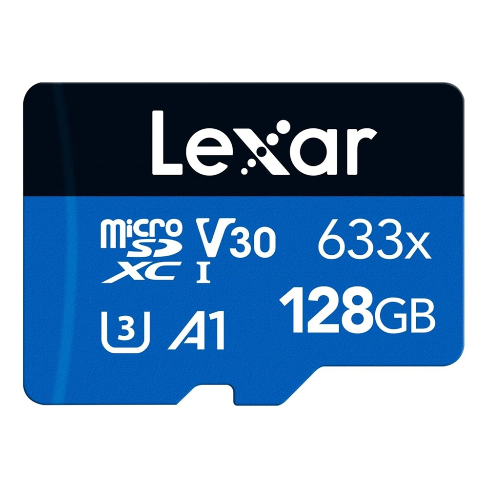 LEXAR 128GB LMS0633128G-BNAAA 633X MICRO SDXC UHS-I C10 U3 V30 A1 100MB/s OKUMA SD Adaptörlü Hafıza Kartı
