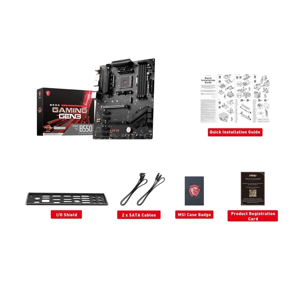 MSI B550 GAMING DDR4 HDMI-DVI PCIE 4.0 AM4 mATX