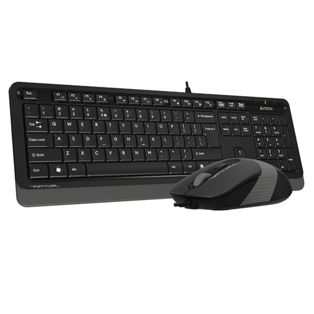 A4TECH F1010 Kablolu USB Q Trk Siyah/Gri Klavye - Mouse Set