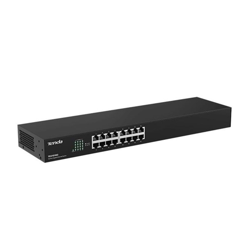 TENDA 16port Gigabit Yönetilemez Switch Çelik Kasa TEG1016G