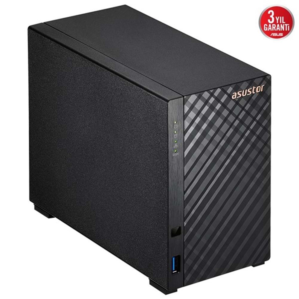 ASUSTOR 2diskli Realtek QC-1GB RAM-Gigabit Nas Server AS1102TL