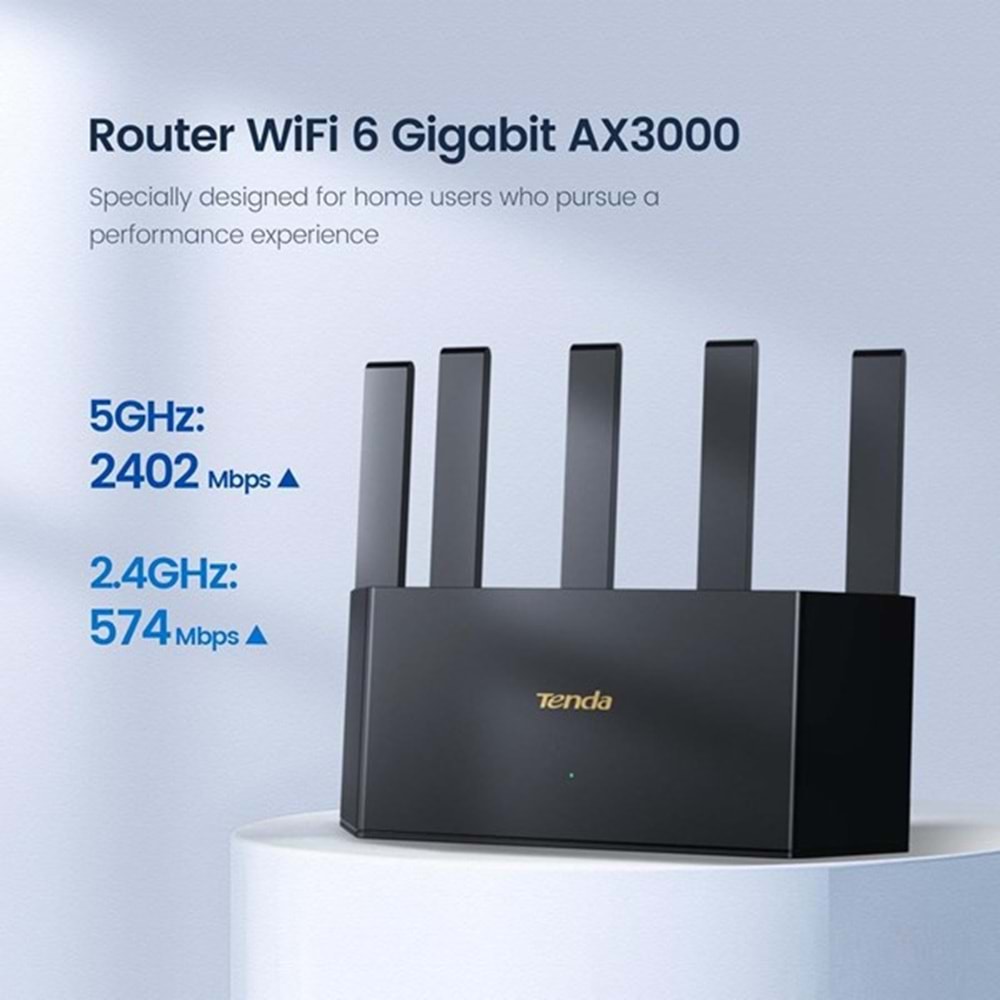 TENDA RX12L PRO AX3000 Dual Band EV Ofis Tipi Router