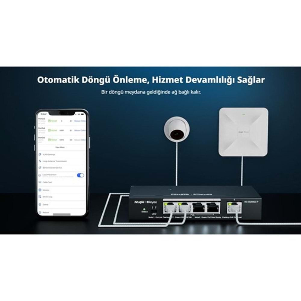 RUIJIE 16port PoE 250w 2-SFP 2-Uplink Gigabit Yönetilebilir Switch RG-ES220GS-P