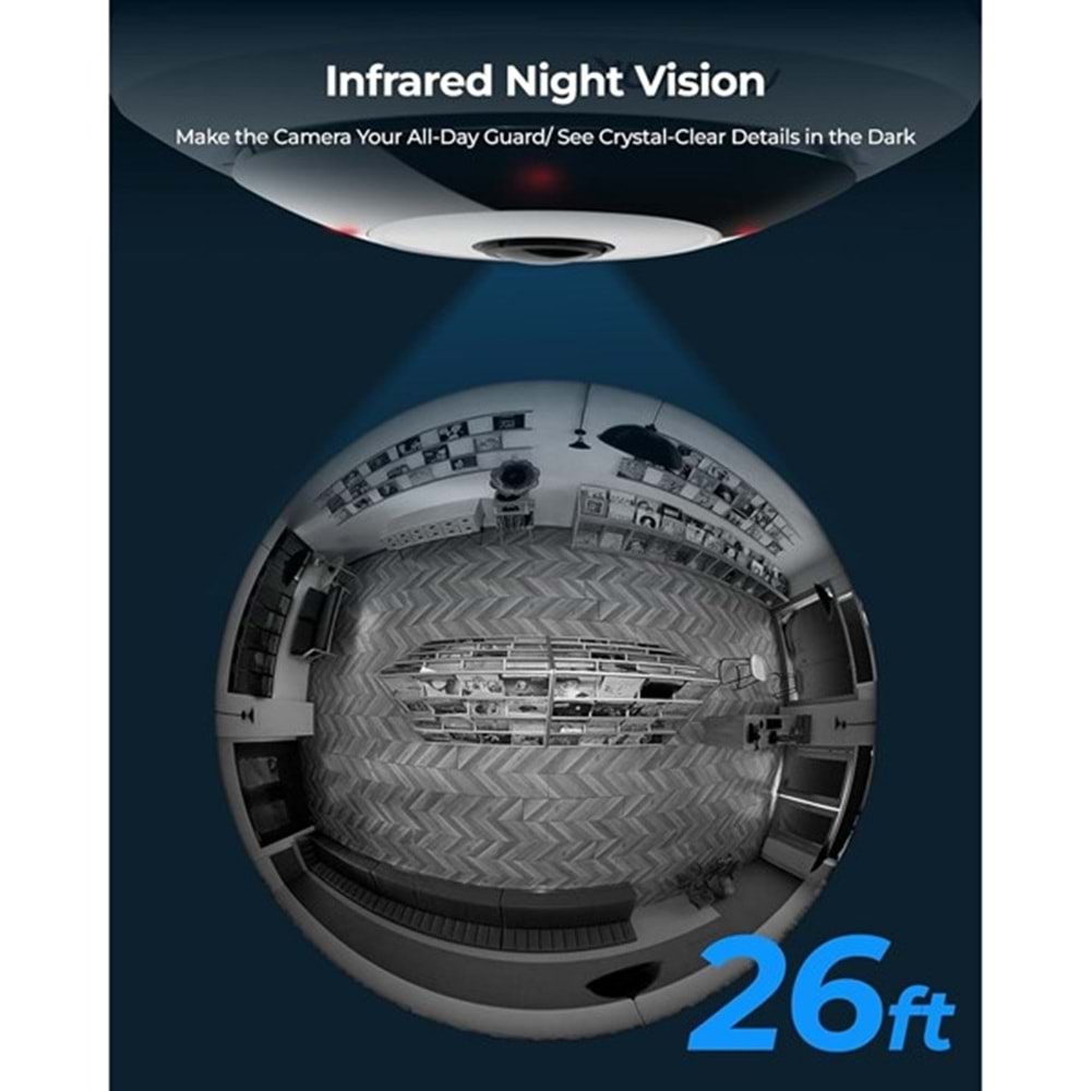 REOLINK 6MP Panoramik 1.92mm IP Kamera Dahili Siren Çift Yönlü Ses FE-P