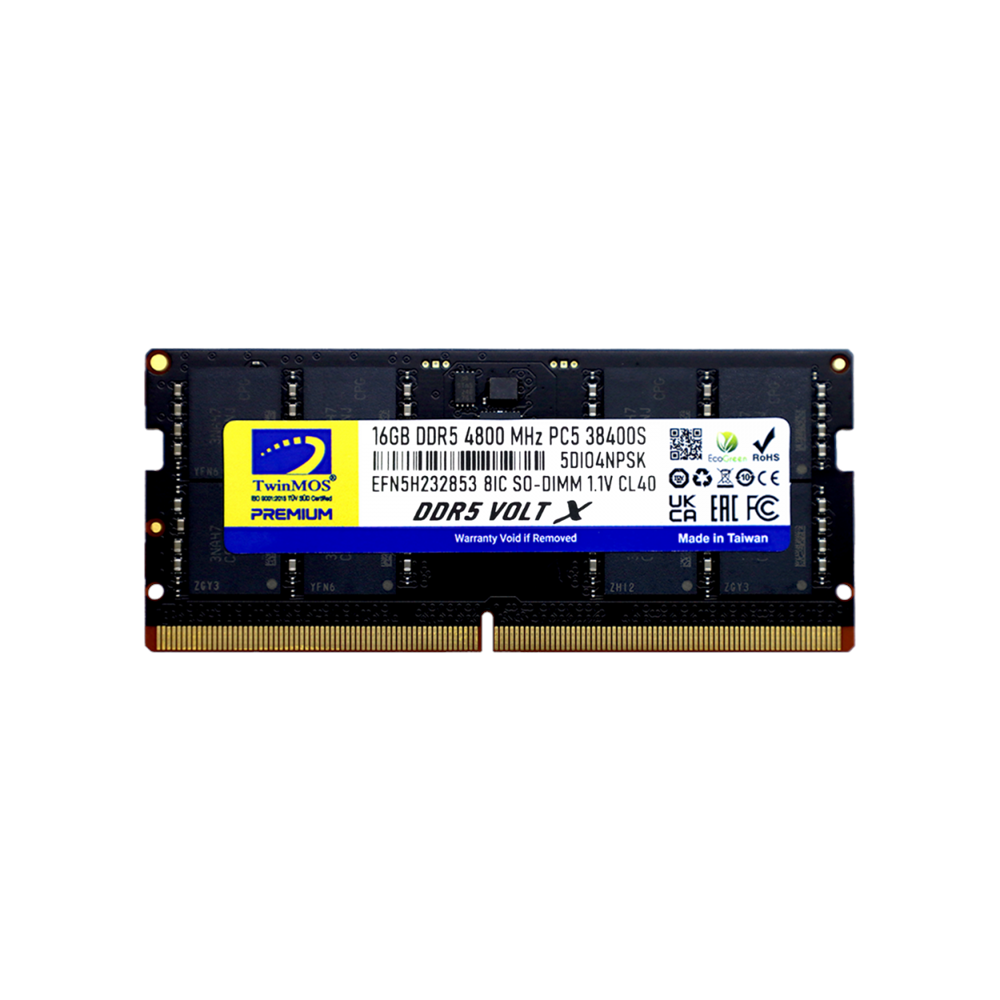 TWINMOS 16GB DDR5 4800MHZ CL40 NOTEBOOK RAM VOLT X TMD516GB4800S40