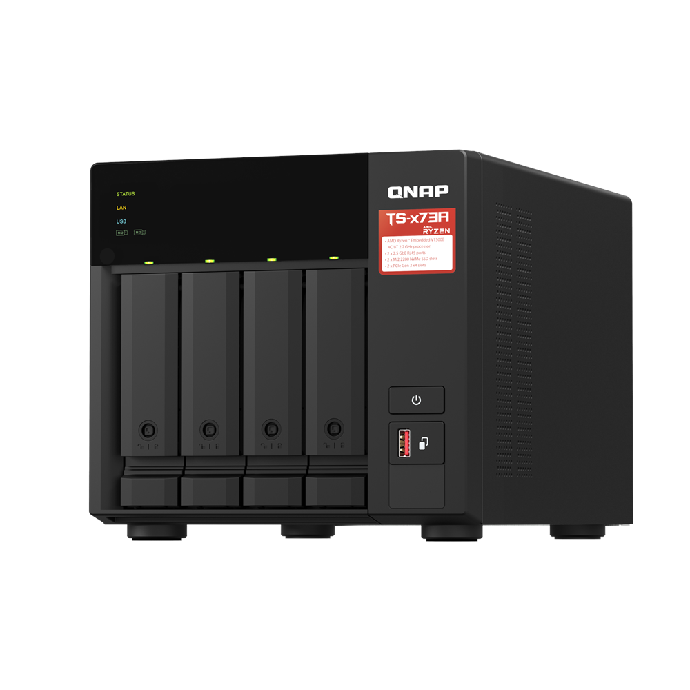 QNAP 4diskli Ryzen V1500B-8GB RAM-2-2.5GbE Nas Server TS-473A