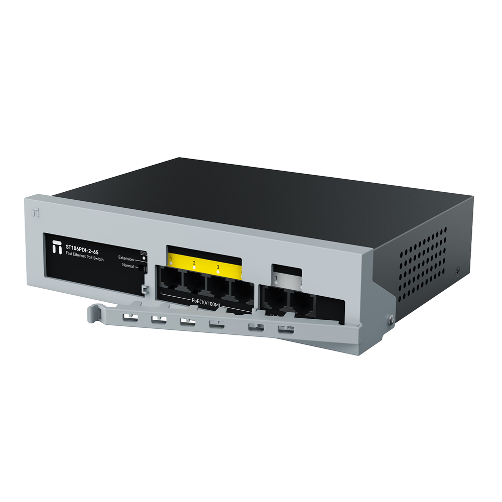 STONET 6port PoE 65W 2-Uplink 10/100 Yönetilemez Switch ST106PDI-2-65