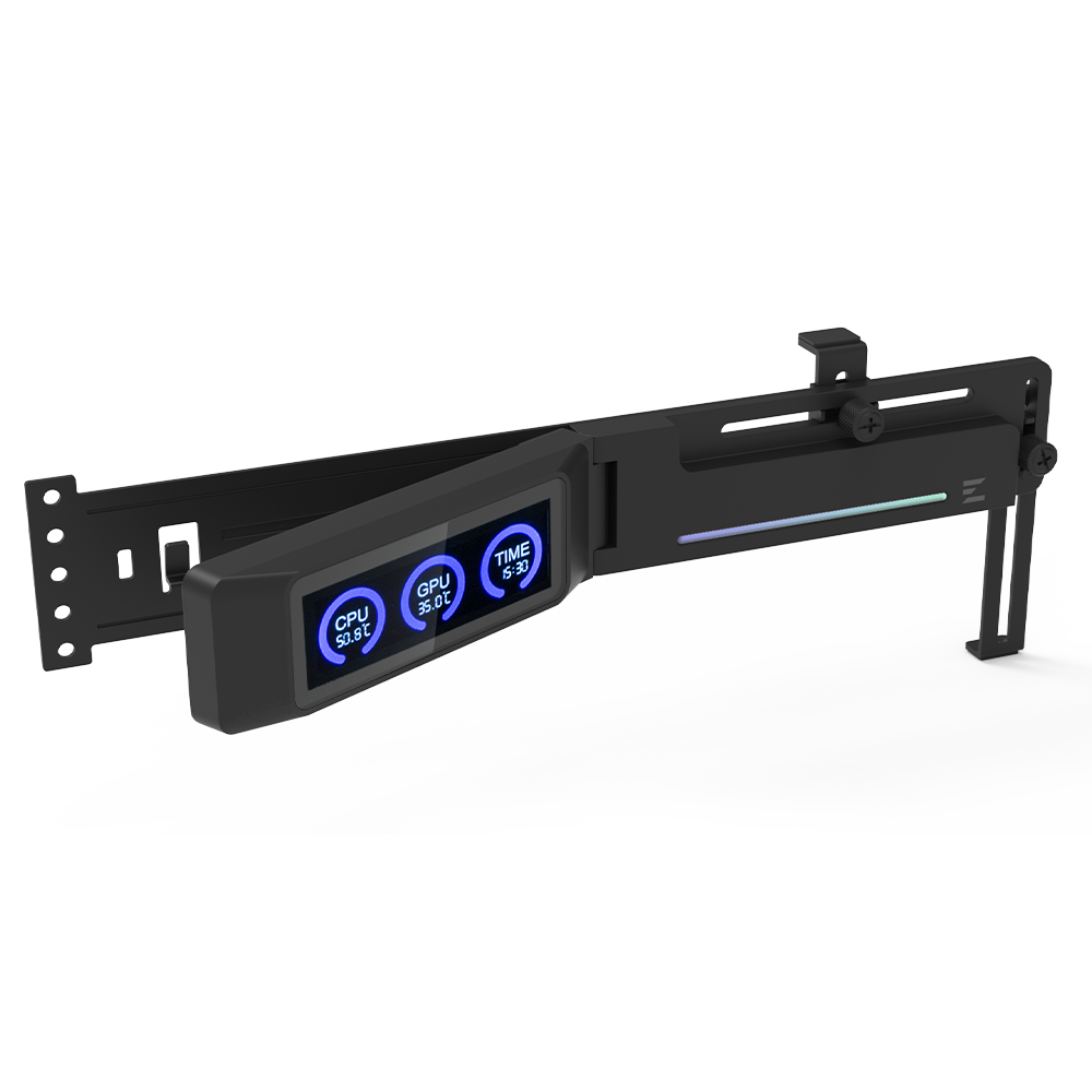 ZALMAN ZM-VS3 DS Black LCD Dijital Göstergeli 5 V ARGB USB 9 Pin Ayarlanabilir Ekran Kartı Destek Aparatı