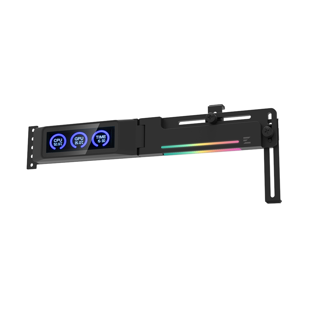 ZALMAN ZM-VS3 DS Black LCD Dijital Göstergeli 5 V ARGB USB 9 Pin Ayarlanabilir Ekran Kartı Destek Aparatı