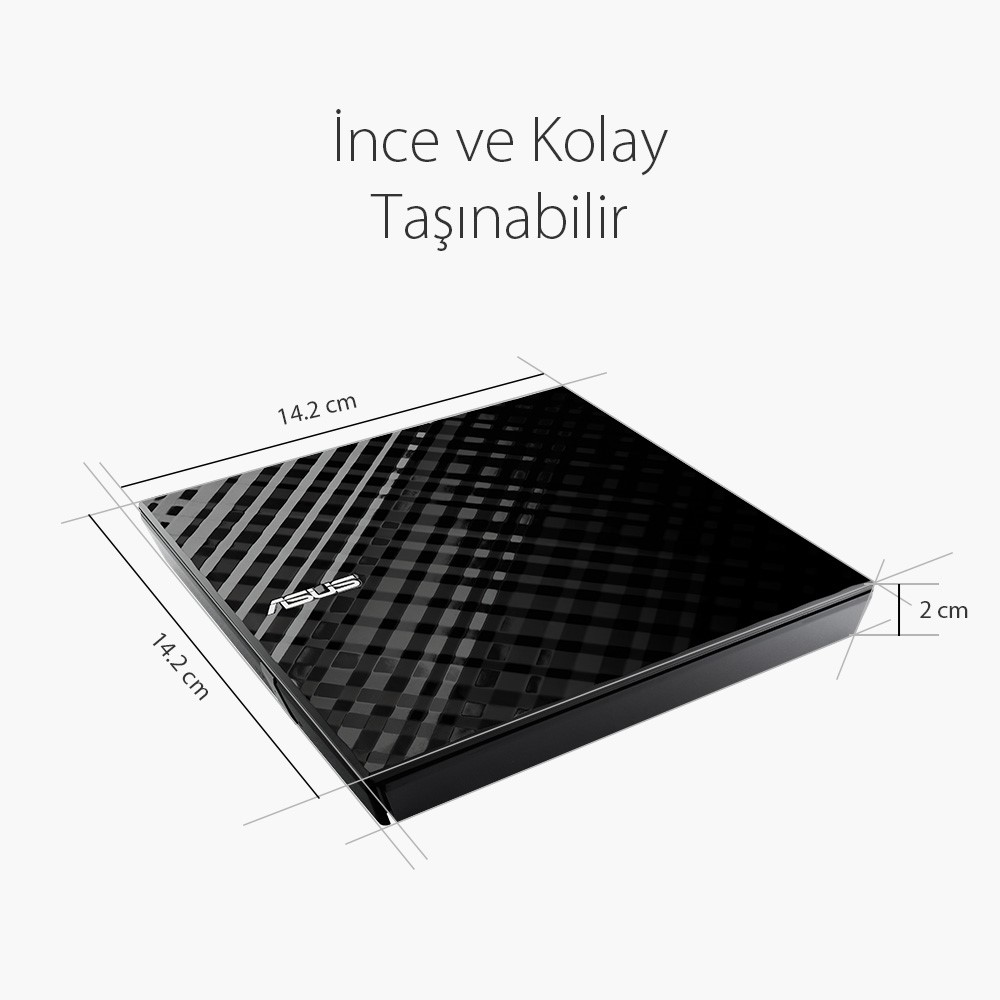 ASUS 8x SDRW-08D2S-U USB 2.0 Slim Harici DVD Yazıcı Siyah