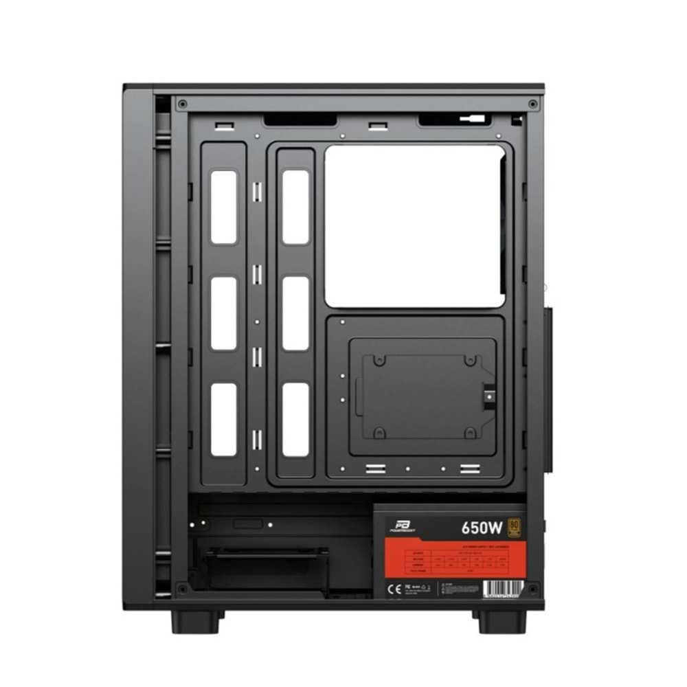 POWERBOOST 650W 80+ BRONZE PBA5065B-650W Gaming Mid-Tower PC Kasası