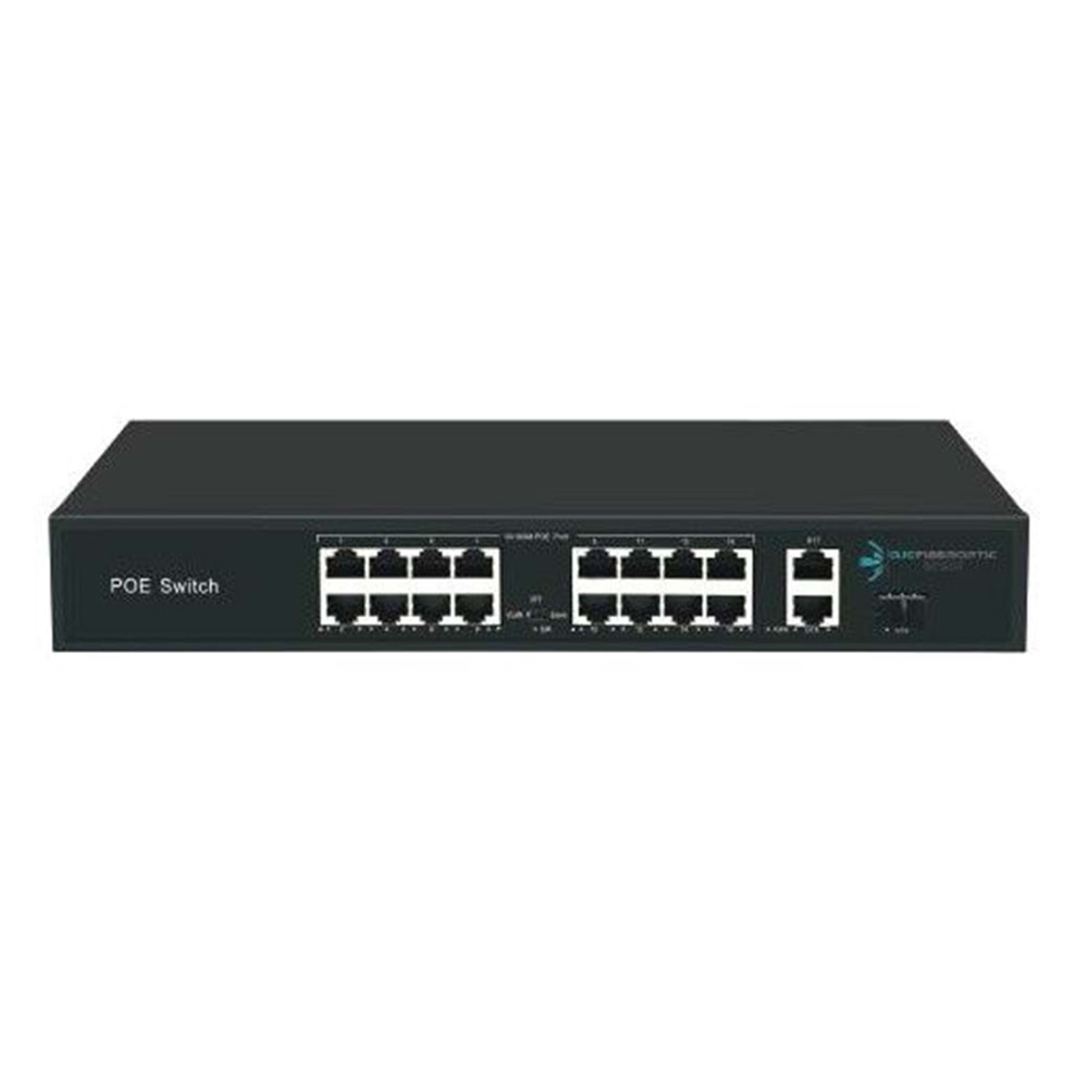 ODS 16port PoE 200w 1-SFP 10/100 Yönetilemez Switch 08ODS-16P2U1S-200