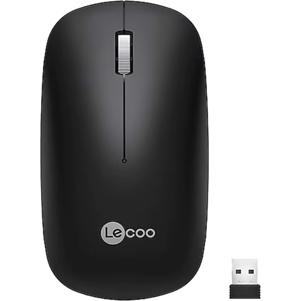 Lenovo Lecoo Ws214 Nano Alıcılı Kablosuz 12000Dpi Siyah 3 Tuş Mouse