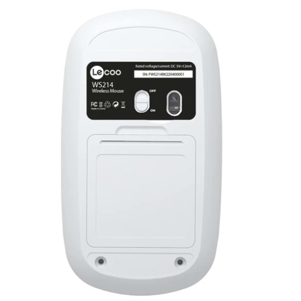Lenovo Lecoo Ws214 Nano Alıcılı Kablosuz 12000Dpi Siyah 3 Tuş Mouse
