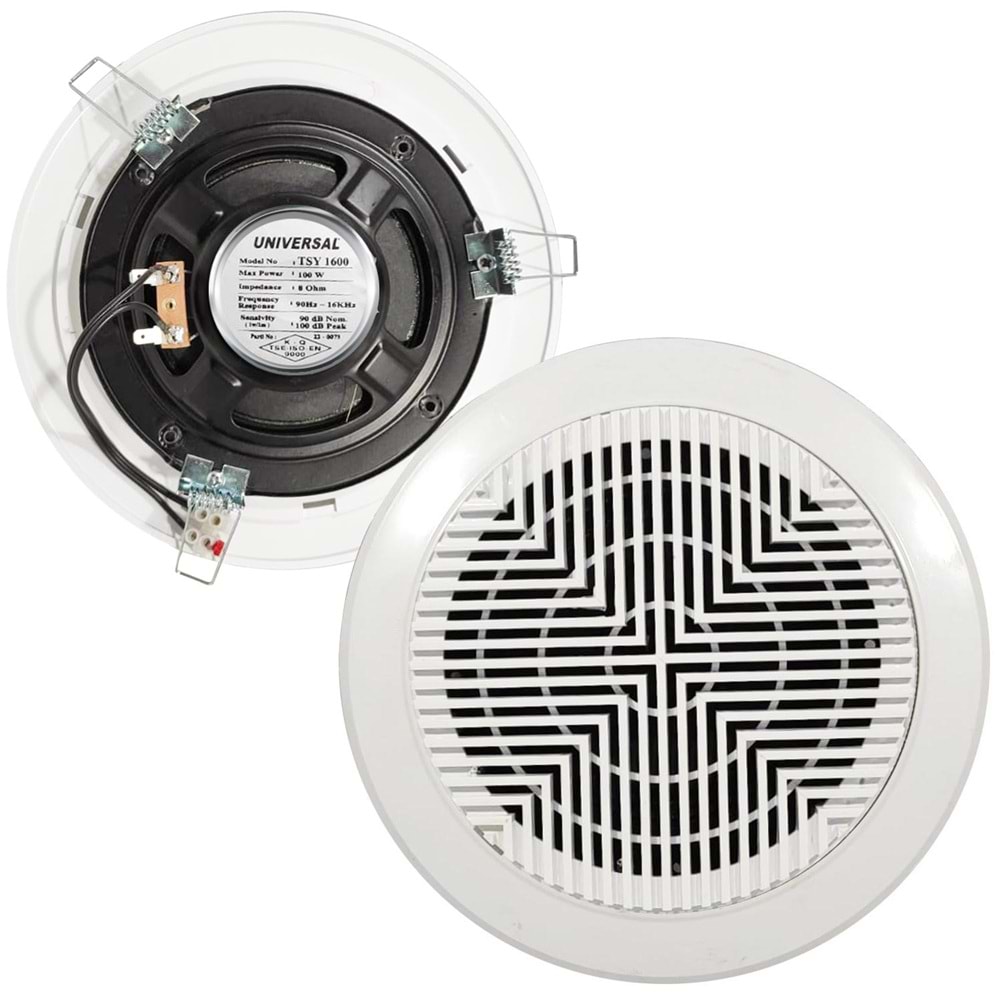 Unıversal Tsy-1600 Alçıpan Tavan Hoparlör 16Cm 100 Watt Beyaz