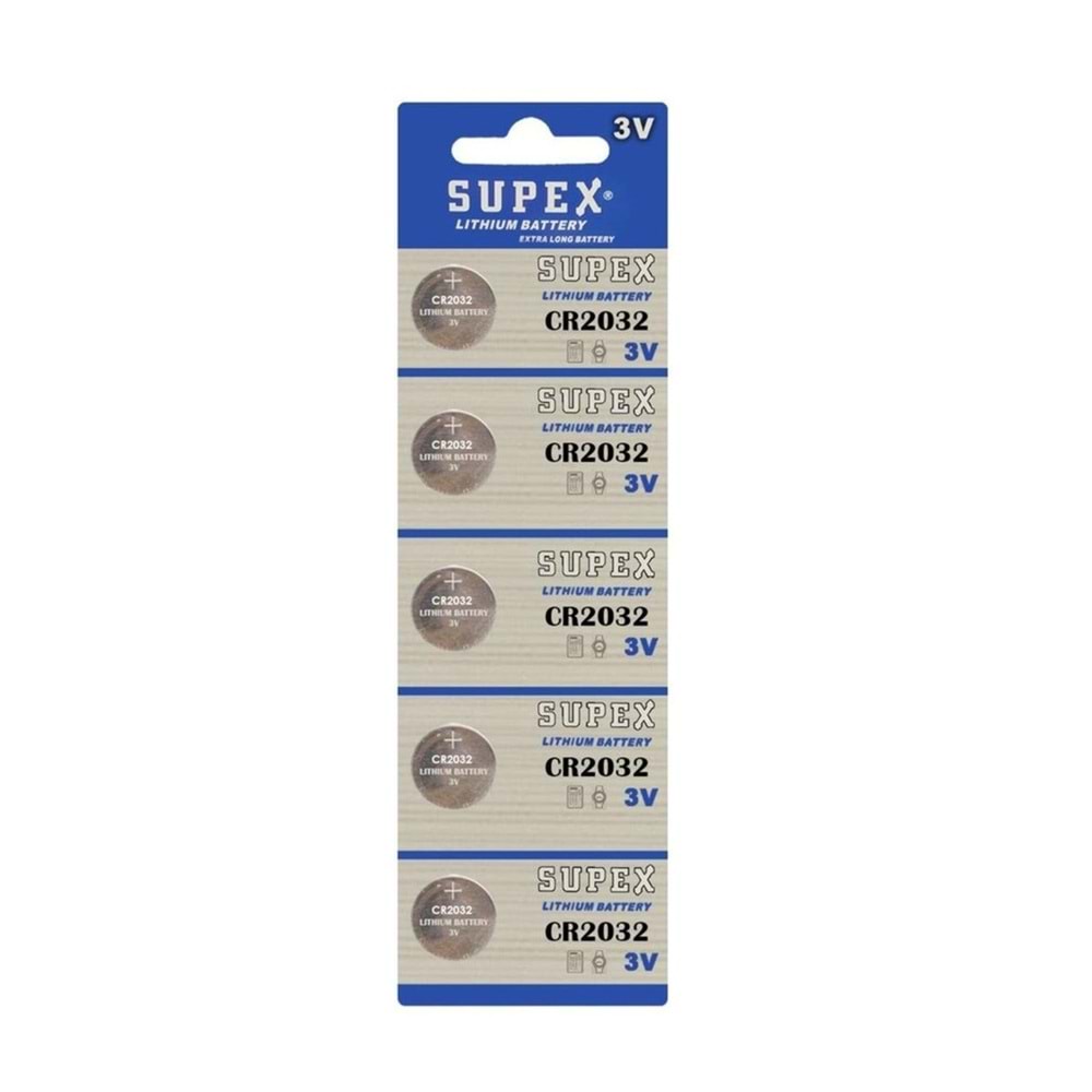 2032 Para Pil 3v Lityum 5 Adet Supex CR-2032
