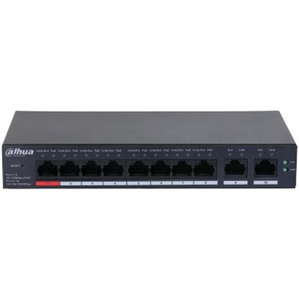 DAHUA 8 PORT POE 110W 2-UPLINK GIGABİT CLOUD YÖNETİLEBİLİR SWICTH CS 4010 -8ET-110