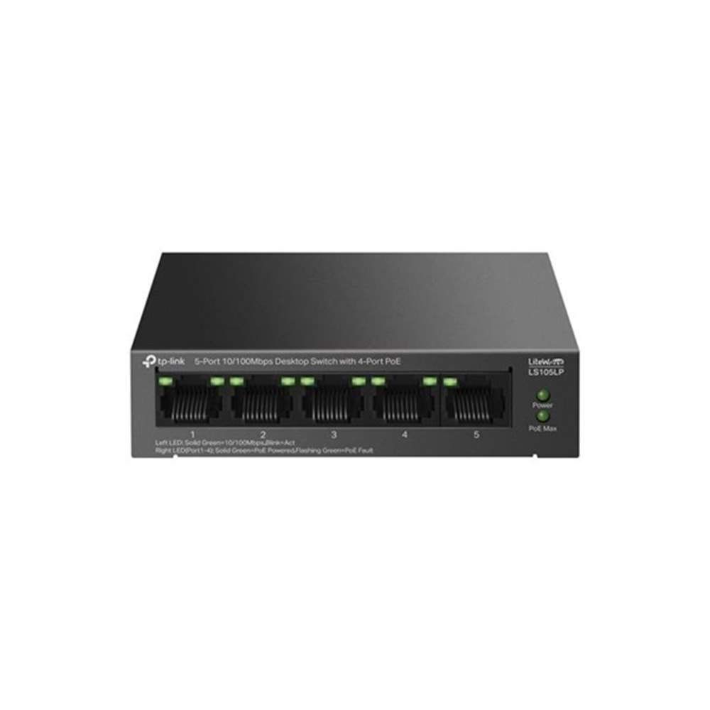 TP-LINK 5PORT 41W 4 PORT POE 10/100 YÖETİLEMEZ SWITCH LS105LP