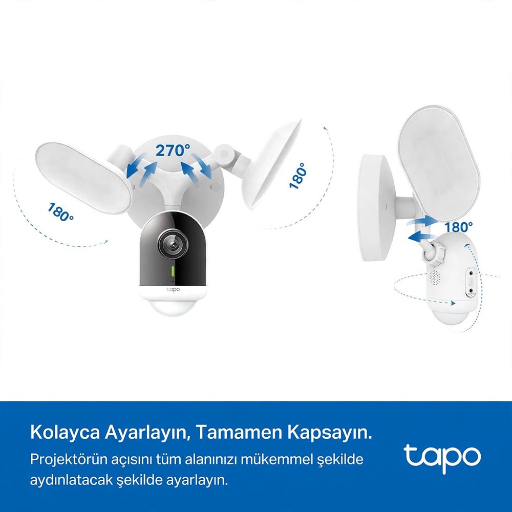 TP-LINK 4MP 2K QHD 2800 Lümen Projektörlü AI IP65 Wıfı Dış Mekân IP Kamera Tapo C720 