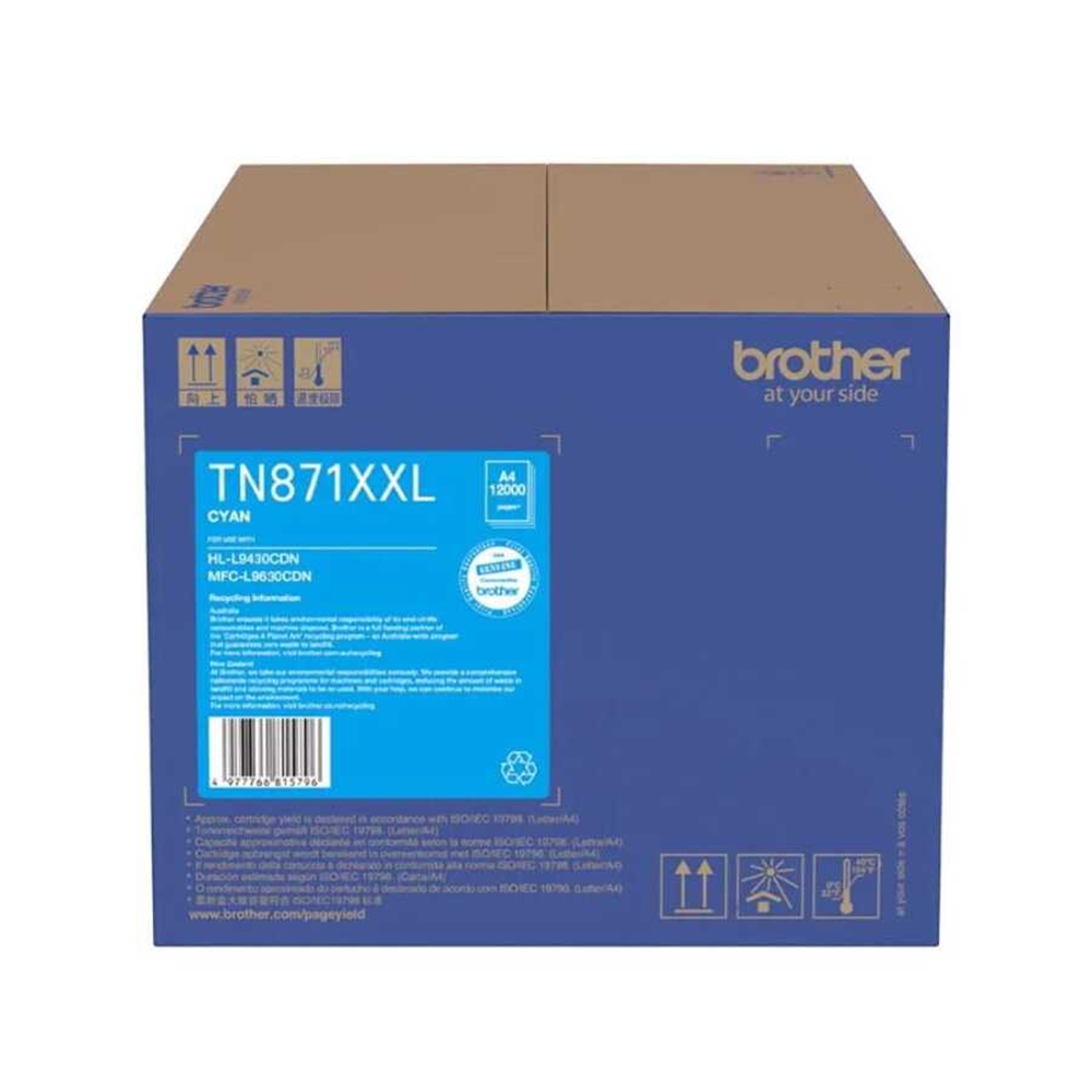 Brother TN871XLC Ekstra Yüksek Kapasiteli Mavi (Cyan) Orijinal Lazer Toner (Yaklaşık 9.000 Sayfa)