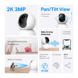TP-LINK 3MP TAPO C210 Akıllı Güvenlik Bebek Kamerası Wlan (Kablosuz) 
