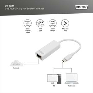 DIGITUS USB-C Gigabit Harici Ethernet (DN-3024)