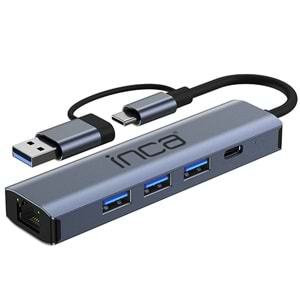 INCA Gigabit USB Çoklayıcı USB 3.0,TYPEC Ethernet IUTP-5T