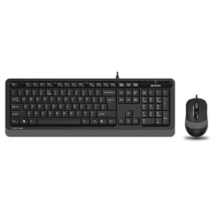 A4TECH F1010 Kablolu USB Q Trk Siyah/Gri Klavye - Mouse Set