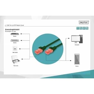 DIGITUS 1metre CAT6 Utp DK-1617-010/G Yeşil Patch Kablo (10'lu Paket)