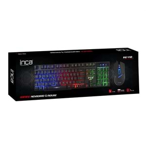 INCA IKG-448 Kablolu USB Q Trk Siyah Gaming Klavye - Mouse Set