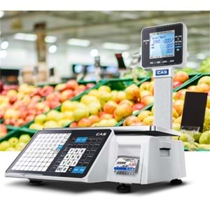 CAS CL3000-P 15 KG 2/5g RS232 Ethernet 100mm/sn 202dpi Boyunlu Barkodlu Etiket Baskılı Terazi
