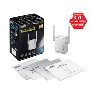 ASUS RP-N12 N300 2.4 GHZ MESAFE GENİŞLETİCİ EV OFİS TİPİ 2X 2DBI SABİT ANTEN