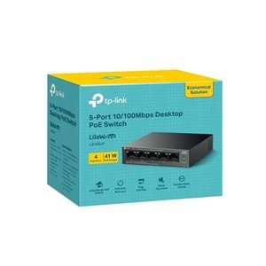 TP-LINK 5PORT 41W 4 PORT POE 10/100 YÖETİLEMEZ SWITCH LS105LP