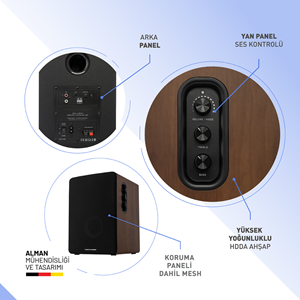 Thonet & Vander KÜRBIS 2.0 72W Cinema Ahşap Speaker - 2.0 Sistem - 72W RMS