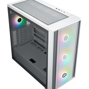 COOLERMASTER MasterBox 600 TG MB600-WGNN-S00 3-14CM ARGB Fanlı Gaming EATX PC Kasası Beyaz
