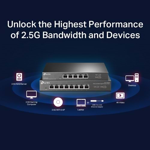 TP-LINK 5port 2.5 Gigabit Yönetilemez Switch TL-SG105-M2