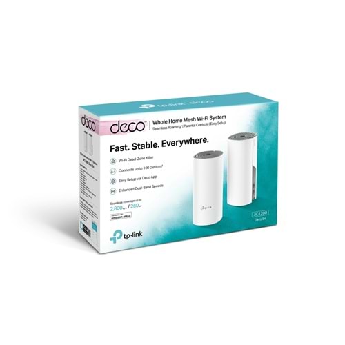 TP-LINK DECO E4-2P 1200mbps AC1200 Dual Band Mesh Router 2-li paket