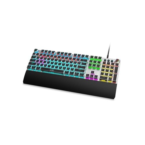 QUADRO Z2000 Kablolu USB RGB Q Trk Gümüş/Siyah Gaming Klavye