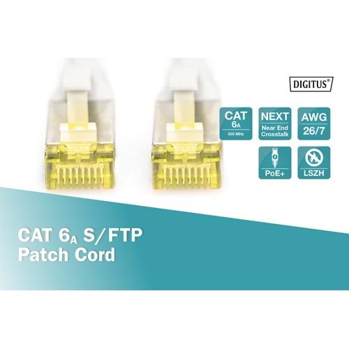 DIGITUS 0.25metre CAT7(CAT6A) S-FTP DK-1644-A-0025-G Gri Patch Kablo (10'lu Paket)