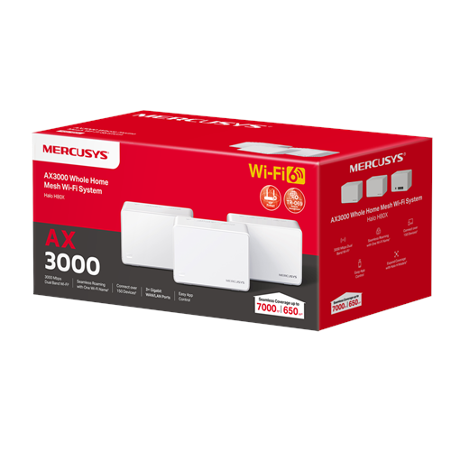 MERCUSYS HALO H80X AX3000 EV Ofis Tipi Mesh Router 3-lü Set