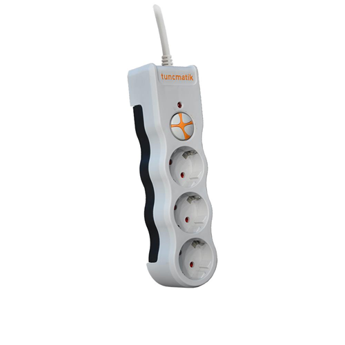 TUNÇMATİK 1.5metre POWERSURGE TSK19009 PLUG-1050 3'li Beyaz Priz