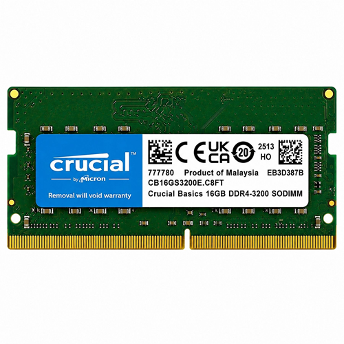 CRUCIAL 16GB DDR4 3200MHZ CL22 Notebook Ram Kutusuz CB16GS3200E.C8FT