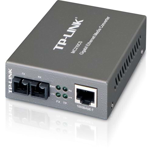 TP-LINK MC210CS Gigabit RJ45 to Single-Mode Fiber SC/UPC 1310nm 15km Medya Dönüştürücü