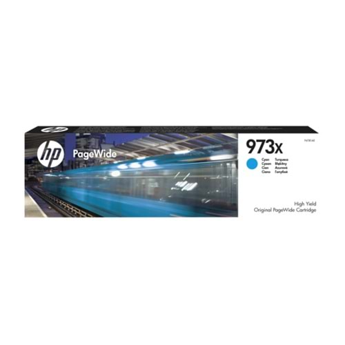 HP 973X Cyan Yüksek Verimlilikli Orijinal PageWide Kartuşu (7.000 Sayfa) - F6T81AE